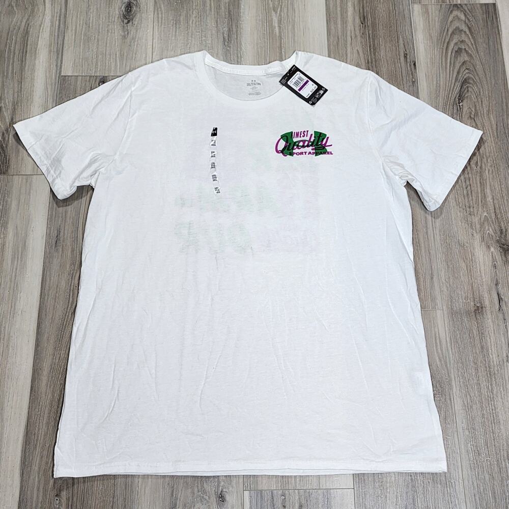 Under Armour T-Shirt Men's 2XL White Vintage Type Short Sleeve New
